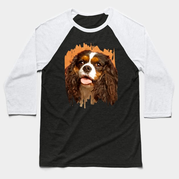 Cavalier King Charles Spaniel Baseball T-Shirt by Nartissima